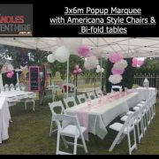 3x6m Marquee with foldable chairs