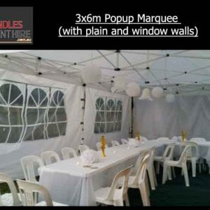 3x6m White Marquee window walls