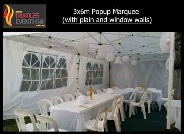 3x6m White Marquee window walls