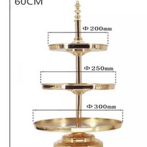 3 tier cake stand mirror gold