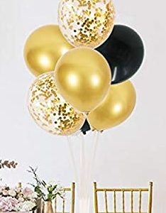 black n gold bunch balloons2