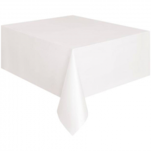 white table plastic cover