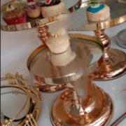 Golden cake stand