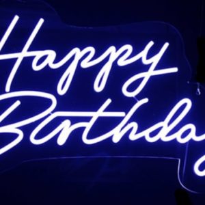 happay birthday neon sign