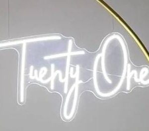 neon sign white